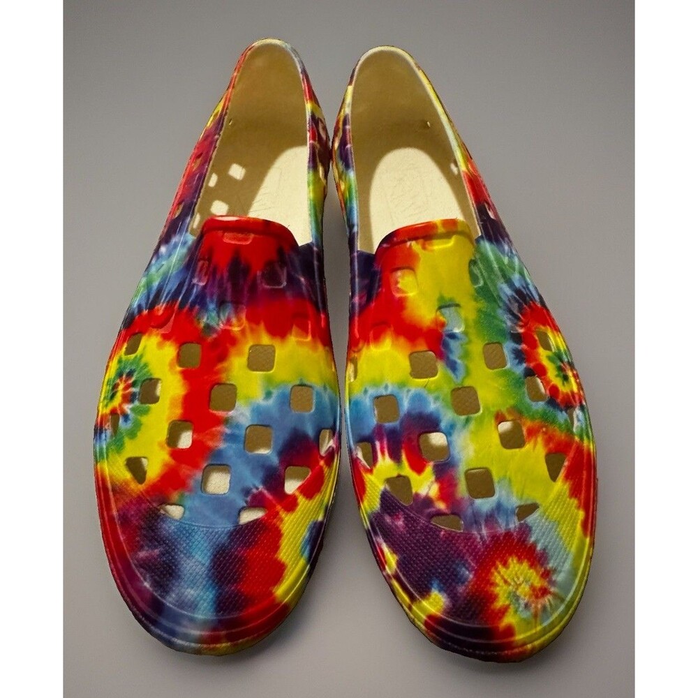 NWOB Vans Slip-On TRK Tie Dye Rainbow Water Shoes Clogs Men 8 / Women 9.5